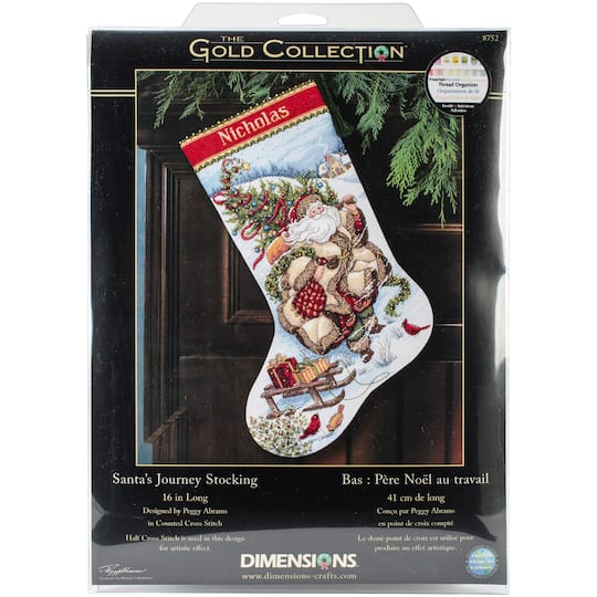 Dimensions&#xAE; Gold Collection Santa&#x27;s Journey Stocking Counted Cross Stitch Kit